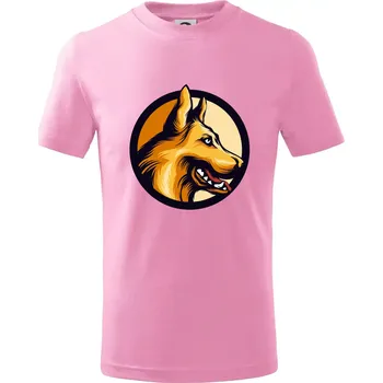 Chlapecké tričko Německý ovčák - v kruhu - Tričko dětské bavlněné - 98 cm / 2 roky ( Růžová )