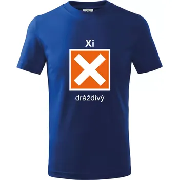 Xi Dráždivý - Výstražná tabulka na tričku - Tričko dětské bavlněné - 98 cm / 2 roky ( Královská modrá )
