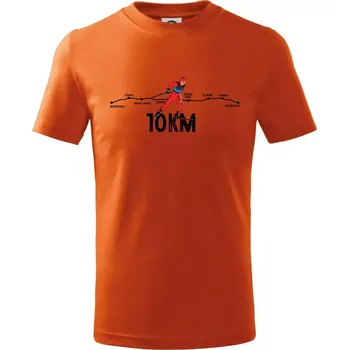 Chlapecké tričko 10km po Jizerkách - Tričko dětské bavlněné - 158 cm/12 let ( Oranžová )