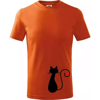 Zamilovaná kočka ocásek - Tričko dětské bavlněné - 146 cm/10 let ( Oranžová )