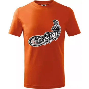 Chlapecké tričko Motocross letec - Tričko dětské bavlněné - 98 cm / 2 roky ( Oranžová )