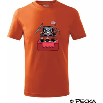 Chlapecké tričko TV vyžírač mozků (Pecka design) - Tričko dětské bavlněné - 98 cm / 2 roky ( Oranžová )