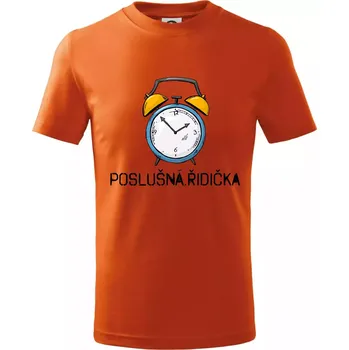 Poslušná řidička - Tričko dětské bavlněné - 104-110cm / 3-4 roky ( Oranžová )