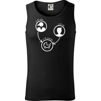 50% máma 50% táta = 100 perfektní - Tílko pánské Core - XL ( Černá )