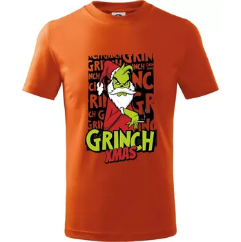Grinch Xmas - Tričko dětské bavlněné - 158 cm/12 let ( Oranžová )