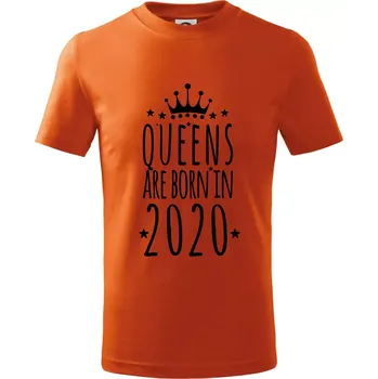 Chlapecké tričko Queens are born in 2020 - Tričko dětské bavlněné - 98 cm / 2 roky ( Oranžová )