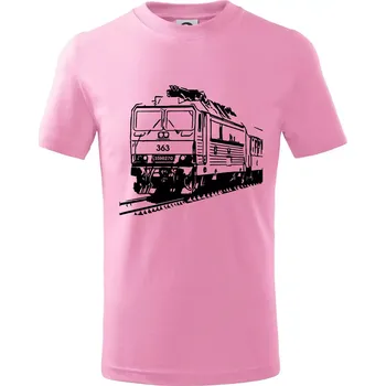 Chlapecké tričko Vlak 363 - Tričko dětské bavlněné - 98 cm / 2 roky ( Růžová )
