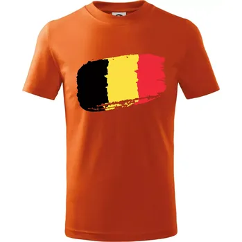 Chlapecké tričko Belgie vlajka - Tričko dětské bavlněné - 146 cm/10 let ( Oranžová )