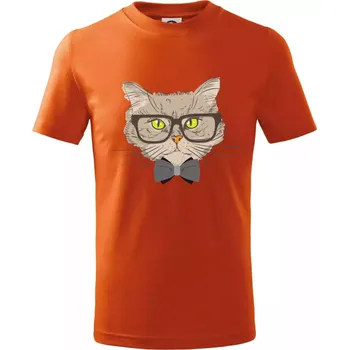 Hipster mourek - Tričko dětské bavlněné - 134 cm/8 let ( Oranžová )