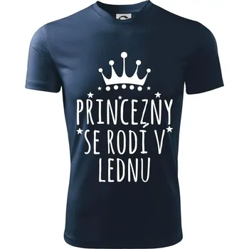 Princezny se rodí v lednu - Dětské triko sportovní (dresovina) - 158 cm/12 let ( Námořní modrá (velmi tmavá - téměř černá) )