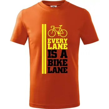 Every Lane Bike Lane - Tričko dětské bavlněné - 134 cm/8 let ( Oranžová )