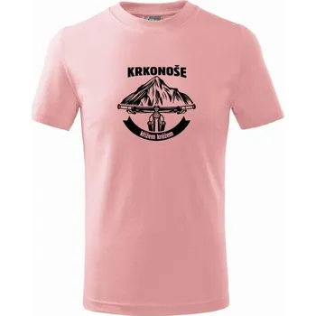 Chlapecké tričko Krkonoše křížem krážem - Tričko dětské bavlněné - 98 cm / 2 roky ( Růžová )
