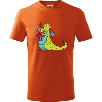 Chlapecké tričko Princezna a drak - Tričko dětské bavlněné - 146 cm/10 let ( Oranžová )