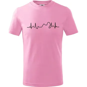 Chlapecké tričko Shih-tzu ekg obrys - Tričko dětské bavlněné - 158 cm/12 let ( Růžová )