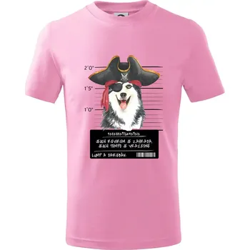 Chlapecké oblečení Lump a darebák husky - Tričko dětské bavlněné - 134 cm/8 let ( Růžová )