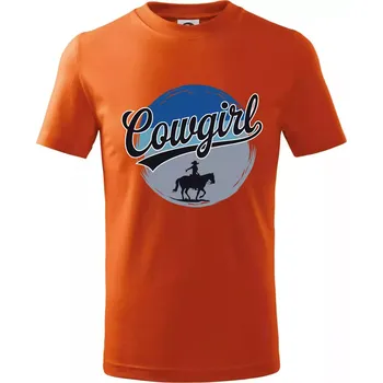 Chlapecké tričko Cowgirl modrý pruh - Tričko dětské bavlněné - 122 cm/6 let ( Oranžová )