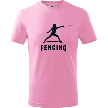 Fencing (šerm) - postava - Tričko dětské bavlněné - 98 cm / 2 roky ( Růžová )