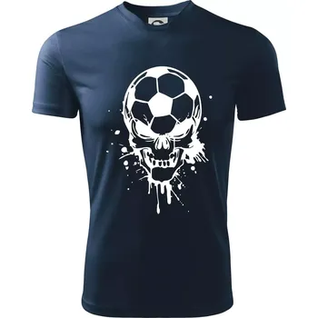 Chlapecké oblečení Fotbal lebka splash - Dětské triko sportovní (dresovina) - 146 cm/10 let ( Námořní modrá (velmi tmavá - téměř černá) )