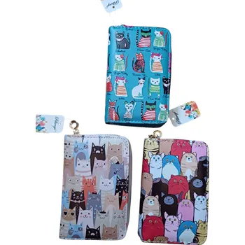 Kočičí peněženka ve 3 barvách, Barvy: Béžová