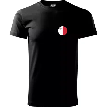Vlajka Malta kulatá na prso - Triko extra velké (5-8XL) - 8XL ( Černá )