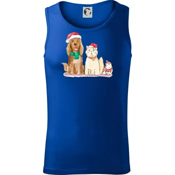Veselé vánoce - pes, křeček a kočka - Tílko pánské Core - XL ( Královská modrá )