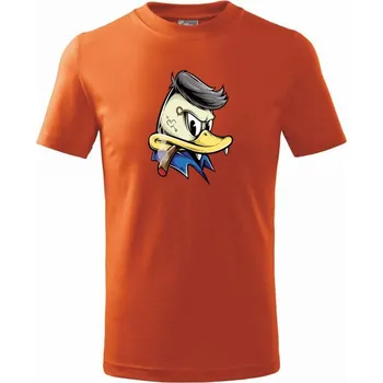 Kačer rebel - Tričko dětské bavlněné - 98 cm / 2 roky ( Oranžová )