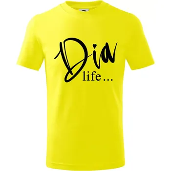 Chlapecké tričko D I A Life - Tričko dětské bavlněné - 98 cm / 2 roky ( Citrónová )