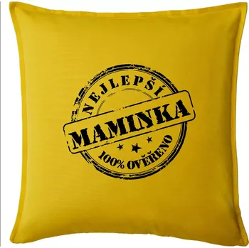 Polštář Razítko - nejlepší maminka - Polštář 50x50 - 50x50 - Pouze potah ( Žlutá )