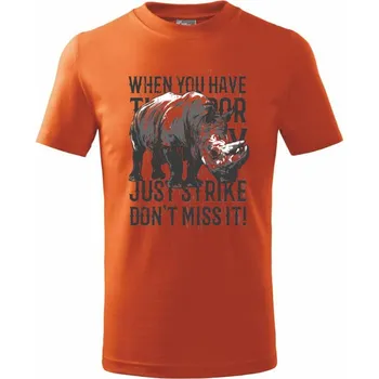 Chlapecké oblečení Rhino strike - Tričko dětské bavlněné - 134 cm/8 let ( Oranžová )