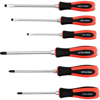 Šroubovák KesTek Šroubováky s ocelovou údernou plochou PZ+SL, 6-dílná sada