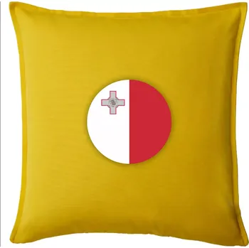 Polštář Vlajka Malta kulatá velká - Polštář 50x50 - 50x50 - Pouze potah ( Žlutá )