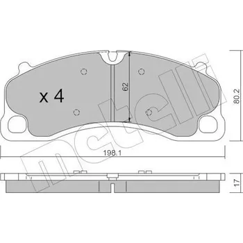 Brzdová destička Sada brzdových destiček, kotoučová brzda METELLI 22-1462-0