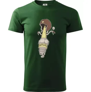Pánské tričko Motorcycles svíčka - Triko extra velké (5-8XL) - 8XL ( Lahvově zelená )