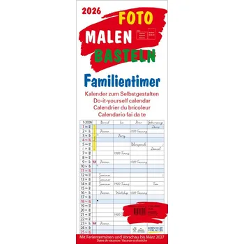 Foto-Malen-Basteln Familientimer 2026 - Korsch Verlag