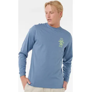 Pánská móda Tričko Rip Curl SEARCH ICON L/S TEE Bluefin velikost XL