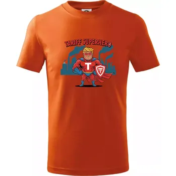 Tariff Superhero Trump - Tričko dětské bavlněné - 98 cm / 2 roky ( Oranžová )