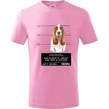 Baset - lump a darebák - Tričko dětské bavlněné - 104-110cm / 3-4 roky ( Růžová )