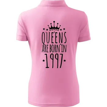Queens are born in 1997 - Polokošile dámská Pique Polo - L ( Růžová )