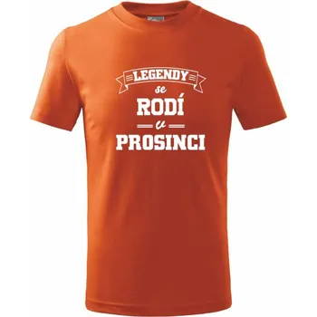 Chlapecké tričko Legendy se rodí v prosinci - Tričko dětské bavlněné - 158 cm/12 let ( Oranžová )