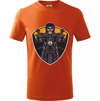 Chlapecké tričko Road runner lebka - Tričko dětské bavlněné - 98 cm / 2 roky ( Oranžová )