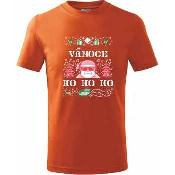Chlapecké tričko Vánoce ho ho ho - Tričko dětské bavlněné - 158 cm/12 let ( Oranžová )