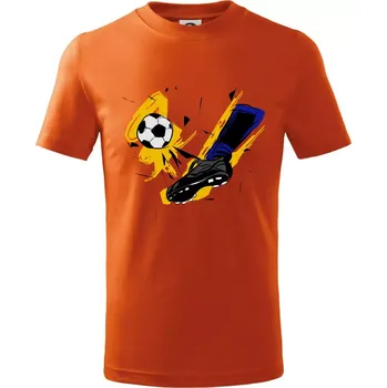 Chlapecké oblečení Kopačka s míčem - Tričko dětské bavlněné - 134 cm/8 let ( Oranžová )
