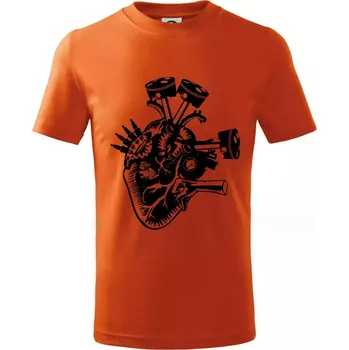Řidičovo srdce - Tričko dětské bavlněné - 158 cm/12 let ( Oranžová )