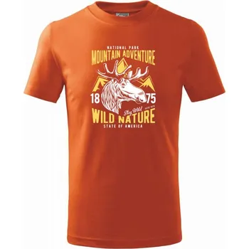 Chlapecké tričko Wild Nature Mountain Adventure - Tričko dětské bavlněné - 146 cm/10 let ( Oranžová )