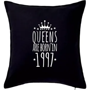 Polštář Queens are born in 1997 - Polštář 50x50 - 50x50 - Pouze potah ( Černá )