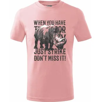 Rhino strike - Tričko dětské bavlněné - 98 cm / 2 roky ( Růžová )