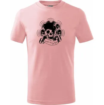 Music Is My Life smrtka - Tričko dětské bavlněné - 98 cm / 2 roky ( Růžová )