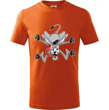 Splašený kůň - Tričko dětské bavlněné - 104-110cm / 3-4 roky ( Oranžová )