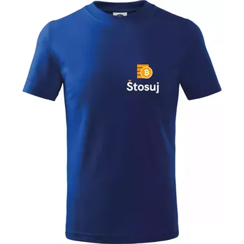 Štosuj - Logo na prso + záda - Tričko dětské bavlněné - 98 cm / 2 roky ( Královská modrá )