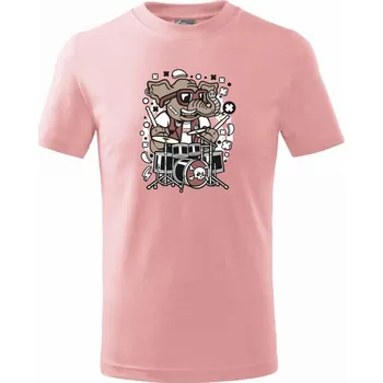 Chlapecké tričko Slon bubeník - Tričko dětské bavlněné - 98 cm / 2 roky ( Růžová )